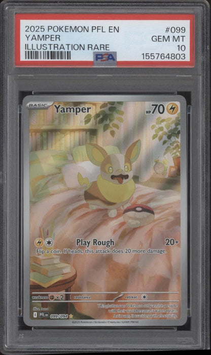 Yamper Pokemon Phantasmal Flames Illustration Rare #099 PSA 10