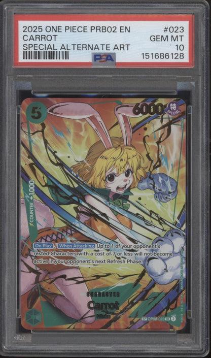 Carrot One Piece Card Game PRB02 Special Alternate Art #023 PSA 10