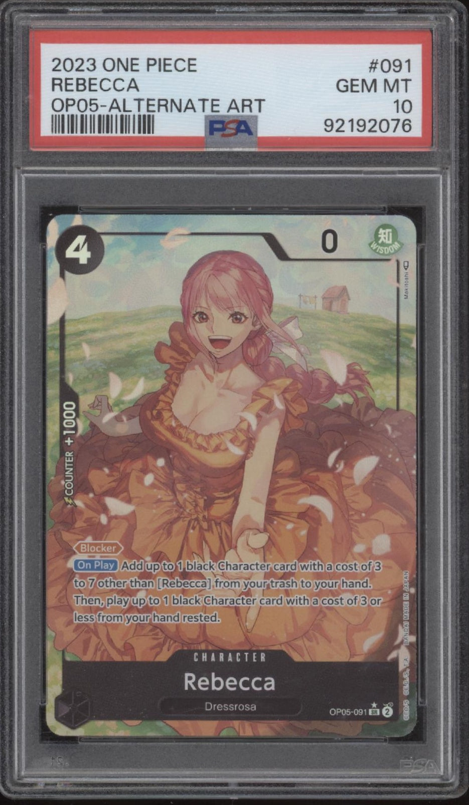 Rebecca One Piece OP05 Alternate Art #091 PSA 10