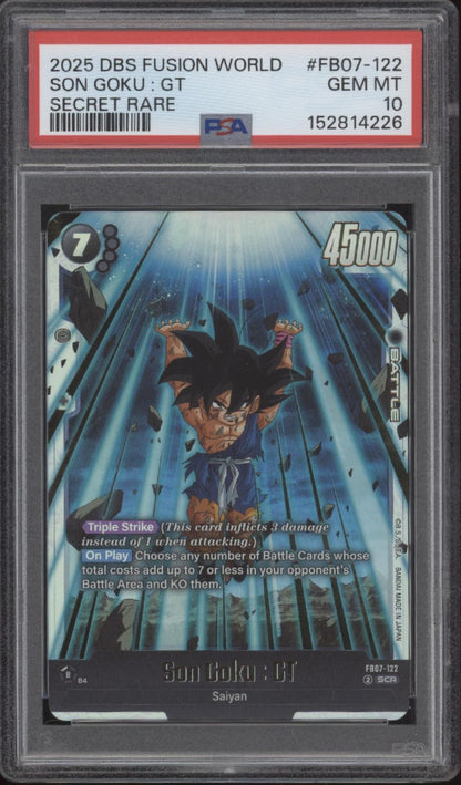 Son Goku GT Dragon Ball Super Fusion World Secret Rare PSA 10