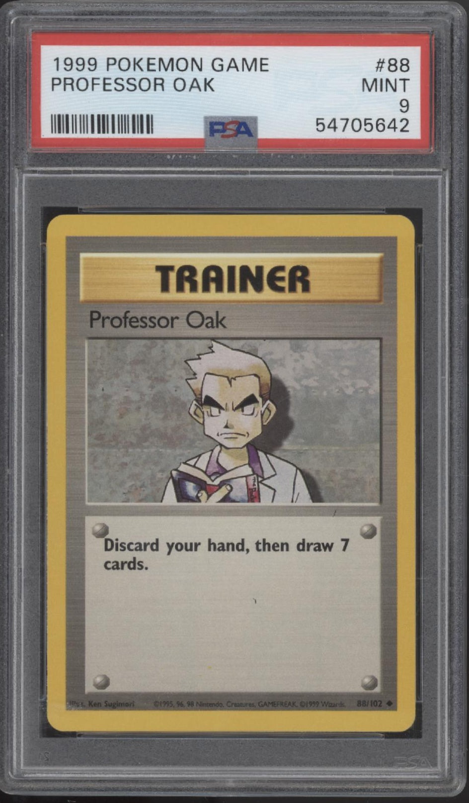 Professor Oak Pokemon Base Set #88 PSA 9
