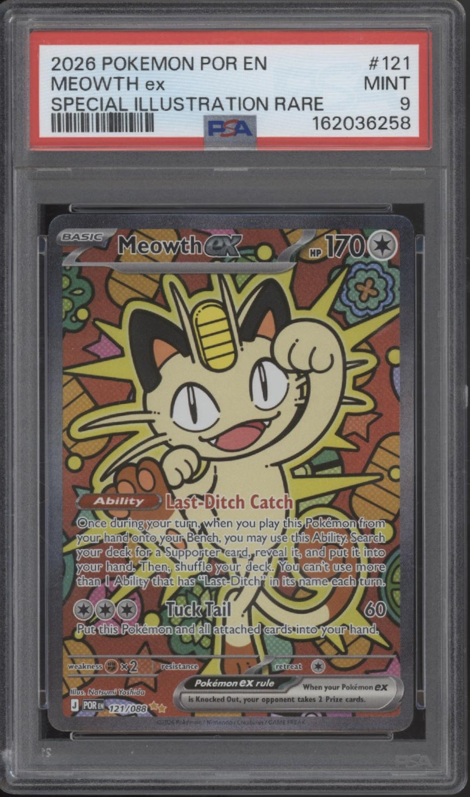 Meowth Pokemon Perfect Order Special Illustration Rare #121 PSA 9