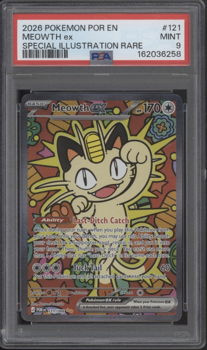Meowth Pokemon Perfect Order Special Illustration Rare #121 PSA 9