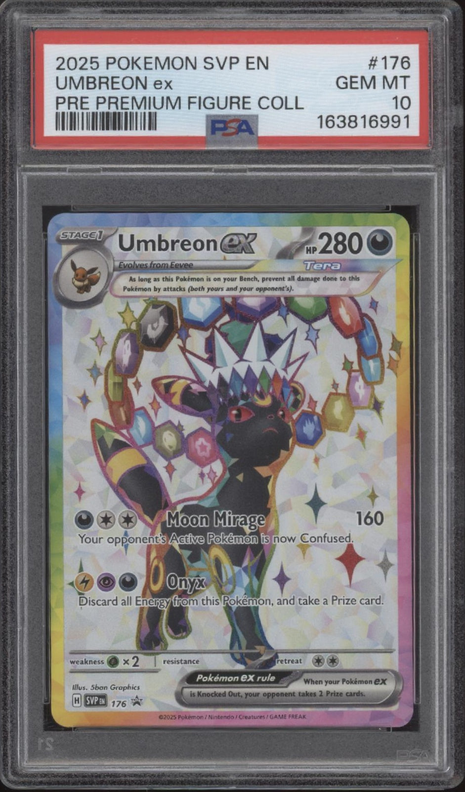 Umbreon ex Pokemon Prismatic Evolutions Premium Figure Collection #176 PSA 10