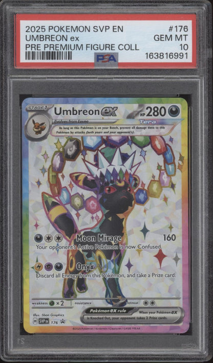 Umbreon ex Pokemon Prismatic Evolutions Premium Figure Collection #176 PSA 10