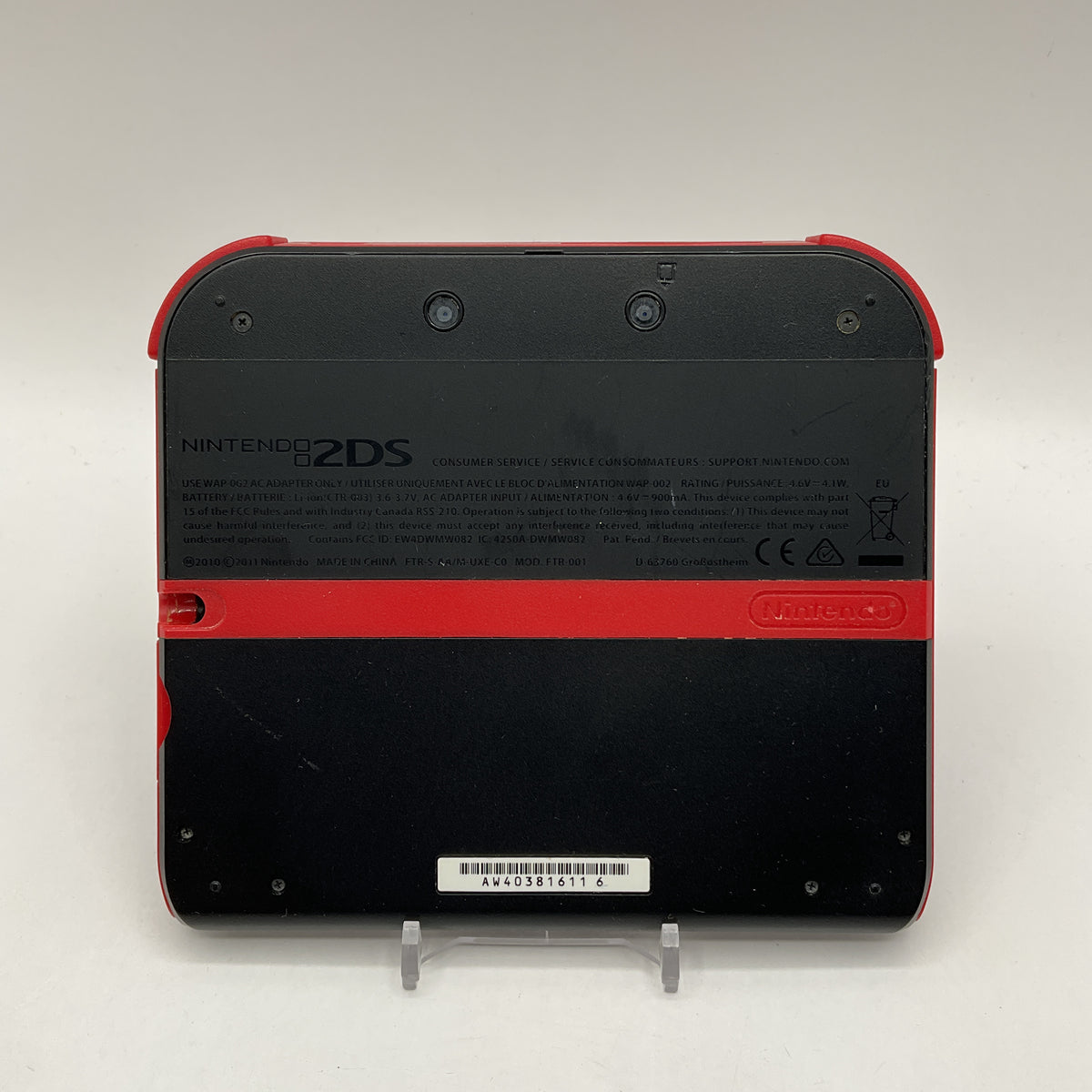 Nintendo 2DS [Black & Red] System No Charger Used