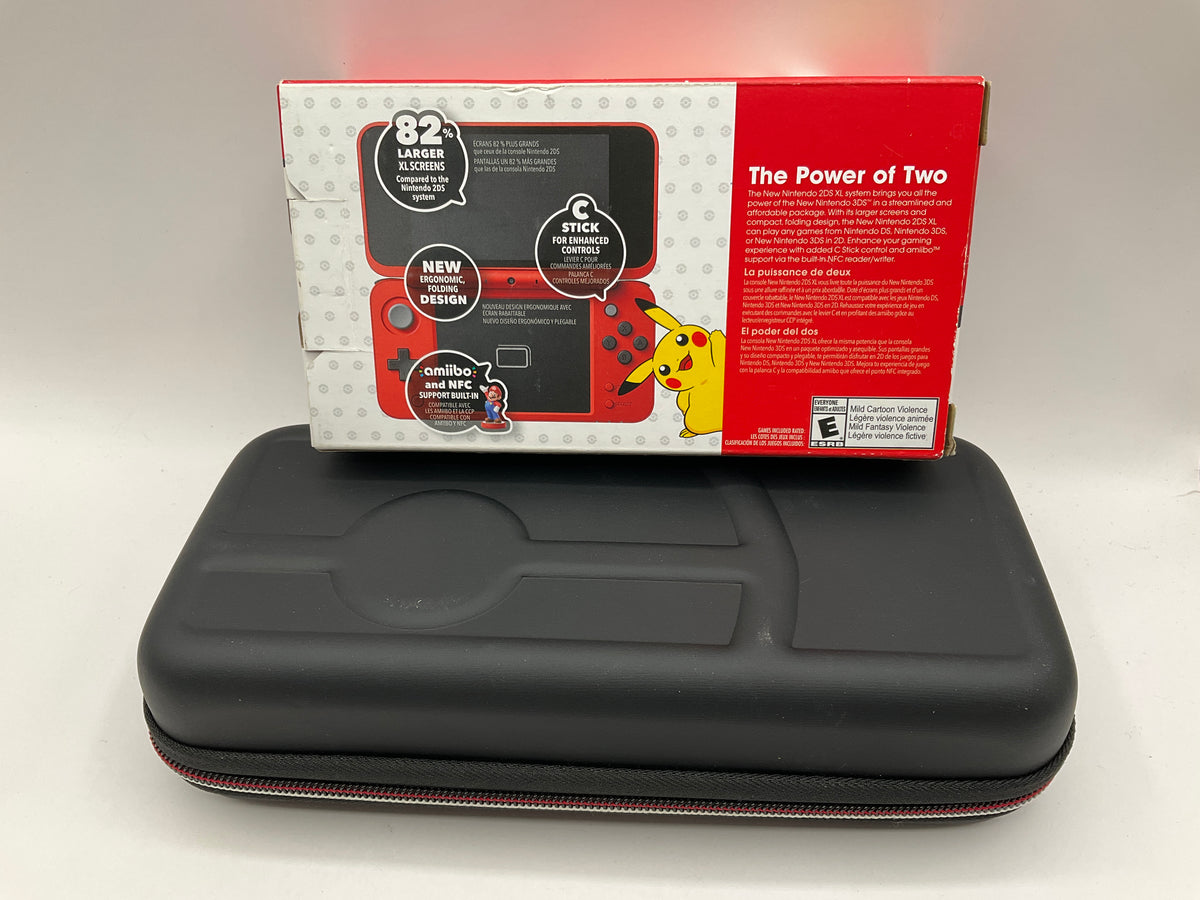 New Nintendo 2DS XL [Poke Ball Edition] System CIB with Carrying Case