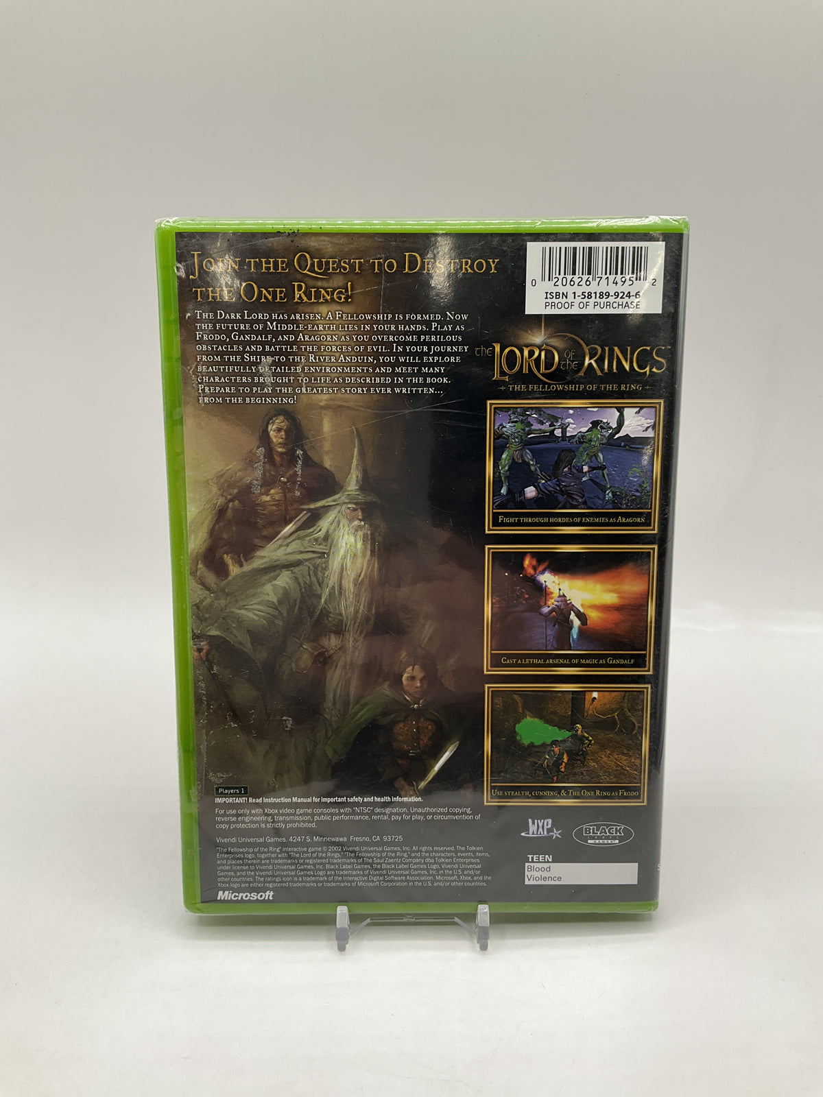 The Lord of the Rings Fellowship of the Ring Xbox Sealed