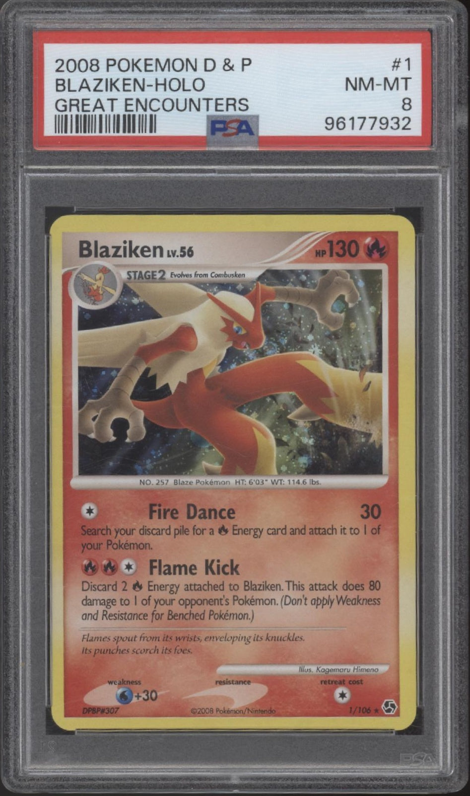 Blaziken Pokemon Great Encounters Holo #1 PSA 8