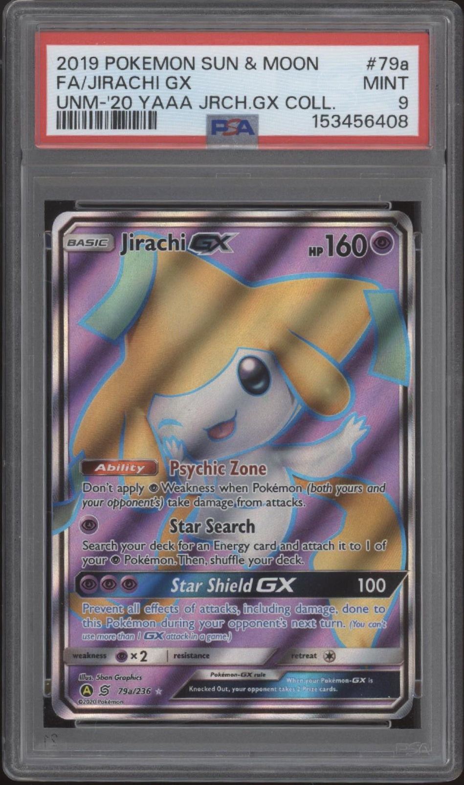 Jirachi GX Pokemon Unified Minds Collection Full Art #79a PSA 9