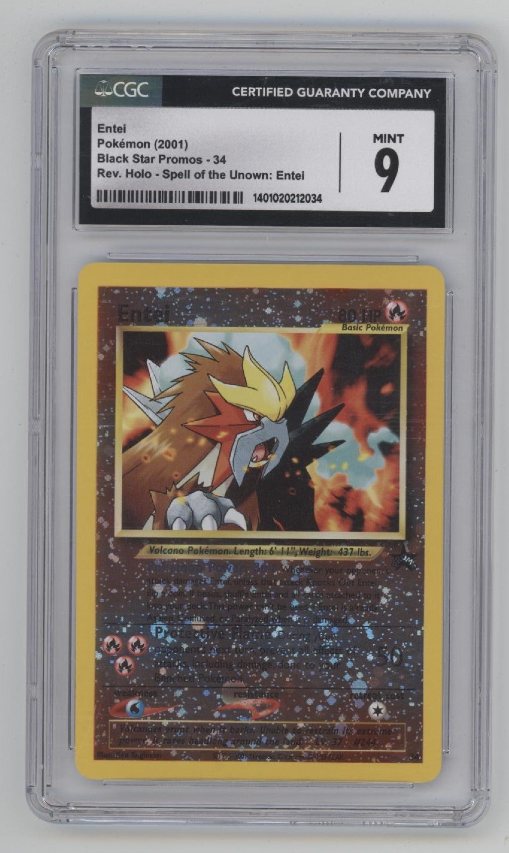 Entei Pokemon Spell of the Unown Reverse Holo #34 CGC 9
