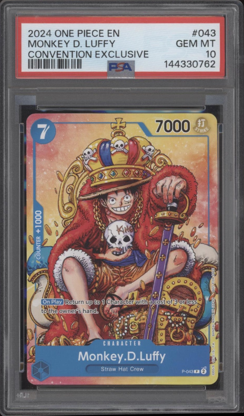 Monkey D Luffy One Piece Card Game Convention Exclusive #043 PSA 10