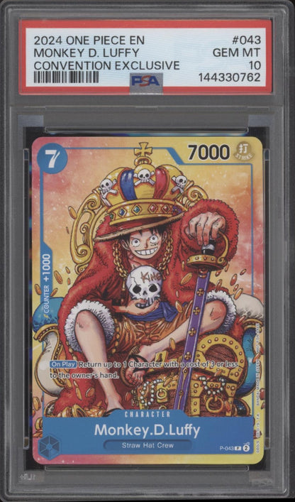 Monkey D Luffy One Piece Card Game Convention Exclusive #043 PSA 10