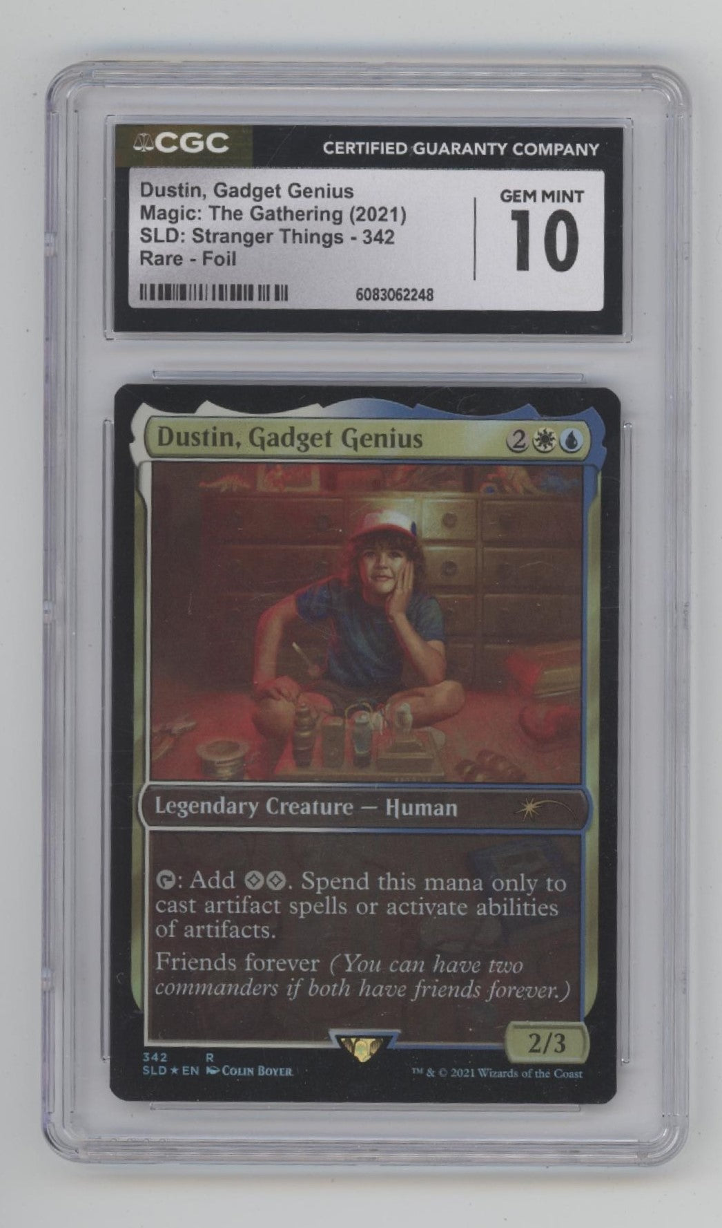 Dustin, Gadget Genius Magic the Gathering SLD Stranger Things Foil #342 CGC 10