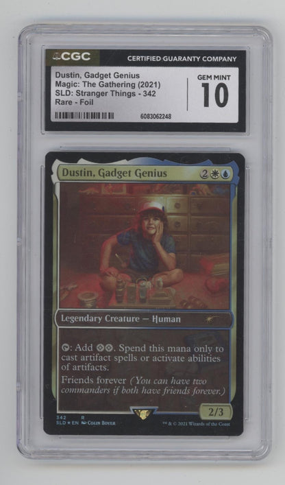 Dustin, Gadget Genius Magic the Gathering SLD Stranger Things Foil #342 CGC 10