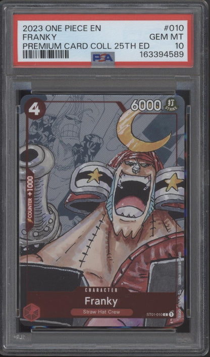 Franky One Piece Card Game Premium Card Collection 25th Edition #010 PSA 10