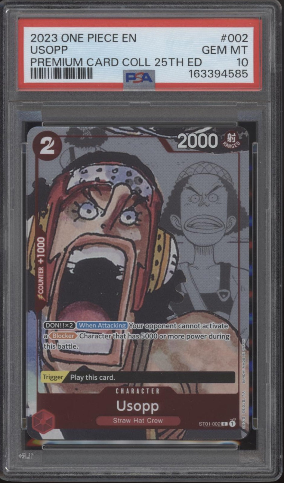 Usopp One Piece Card Game Premium Card Collection 25th Edition #002 PSA 10