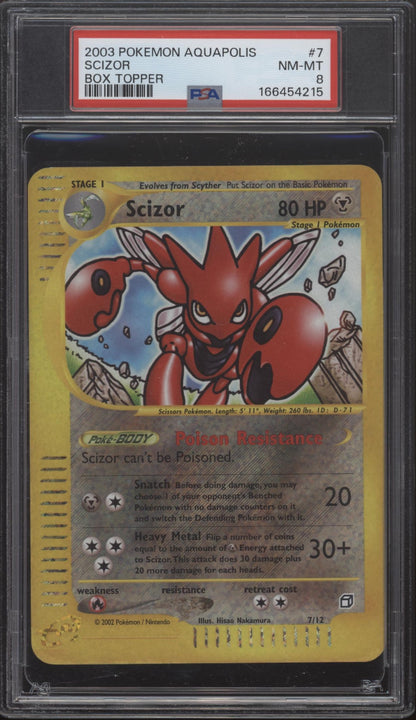 Scizor Pokemon Aquapolis Oversized Box Topper #7 PSA 8