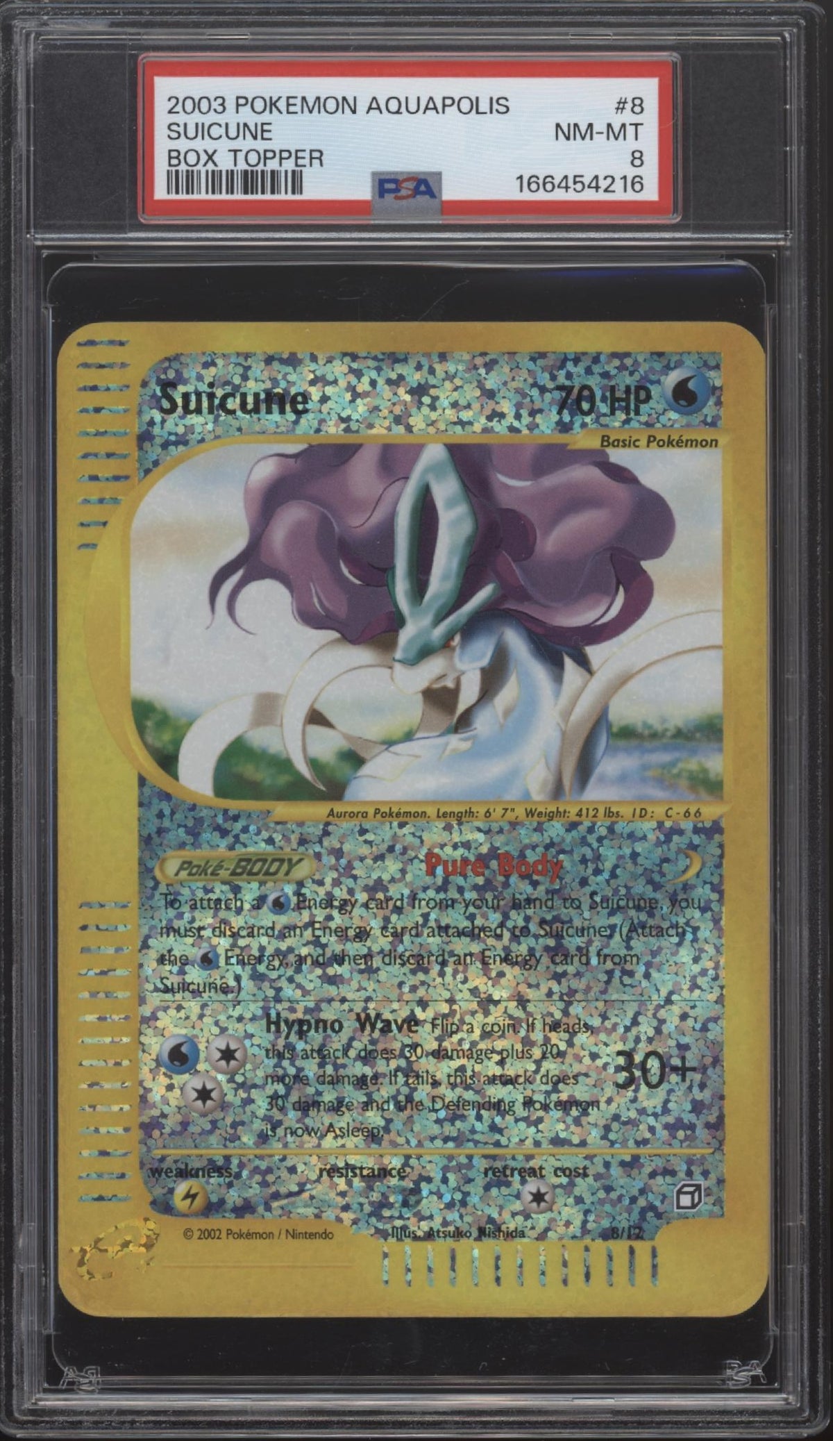 Suicune Pokemon Aquapolis Oversized Box Topper #8 PSA 8