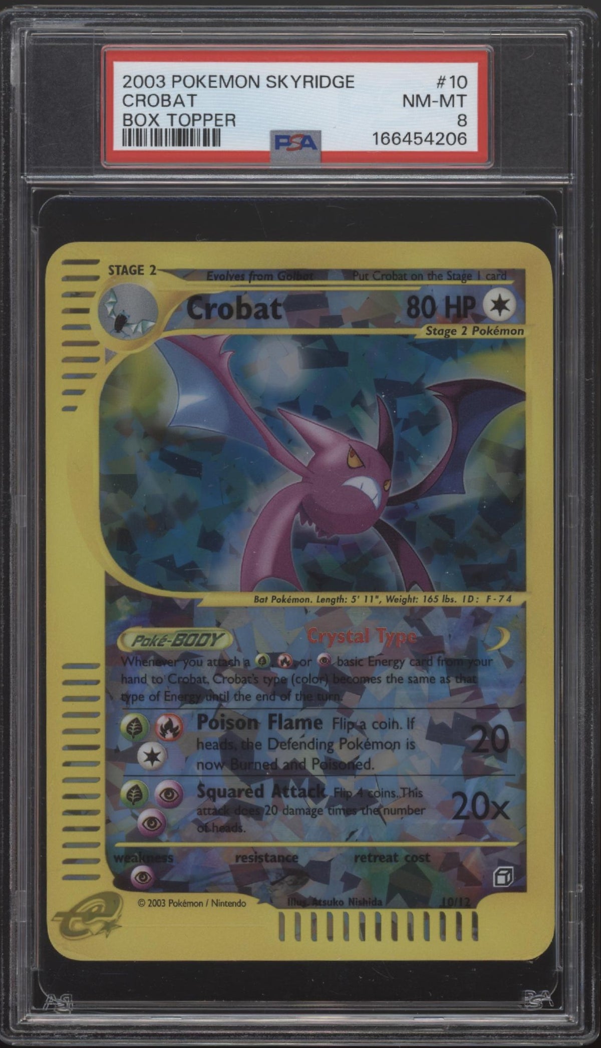 Crobat Pokemon Skyridge Oversized Box Topper #10 PSA 8