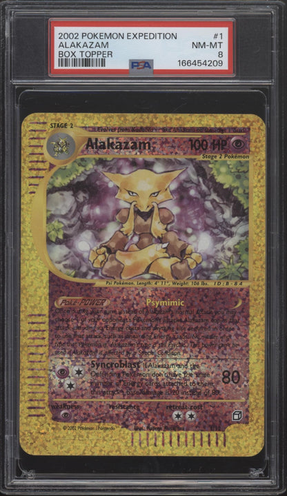 Alakazam Pokemon Expedition Oversized Box Topper #1 PSA 8