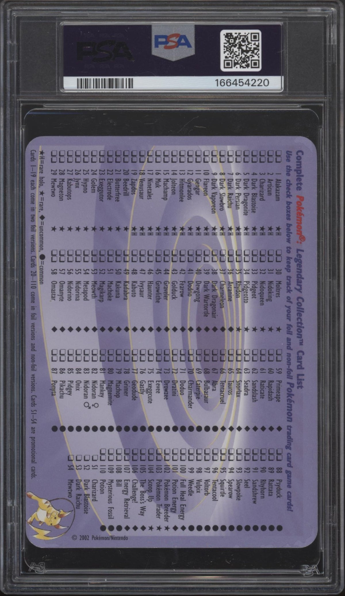 Mewtwo Pokemon Legendary Collection Oversized Box Topper #S4 PSA 6