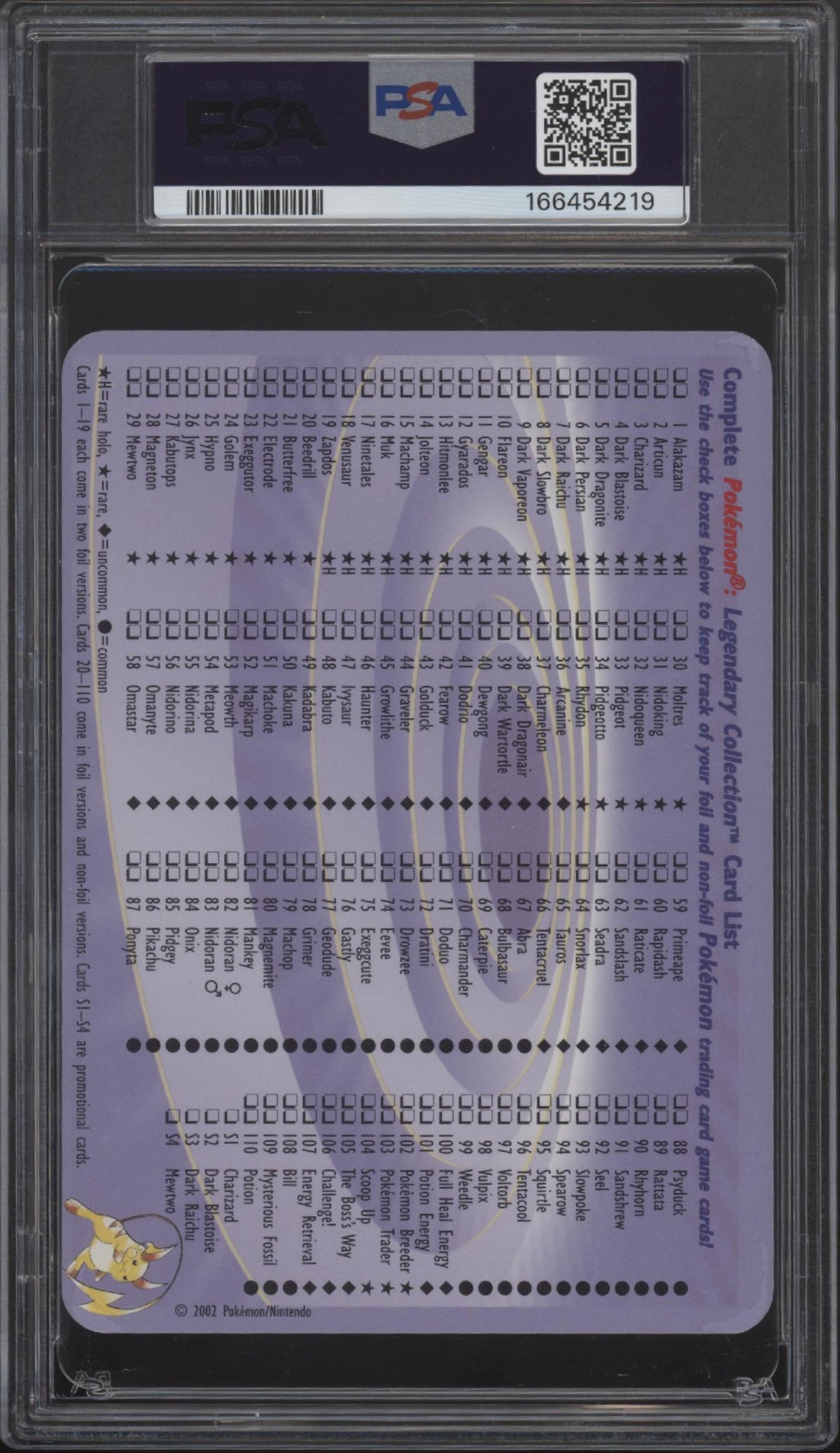 Dark Raichu Pokemon Legendary Collection Oversized Box Topper #S3 PSA 7