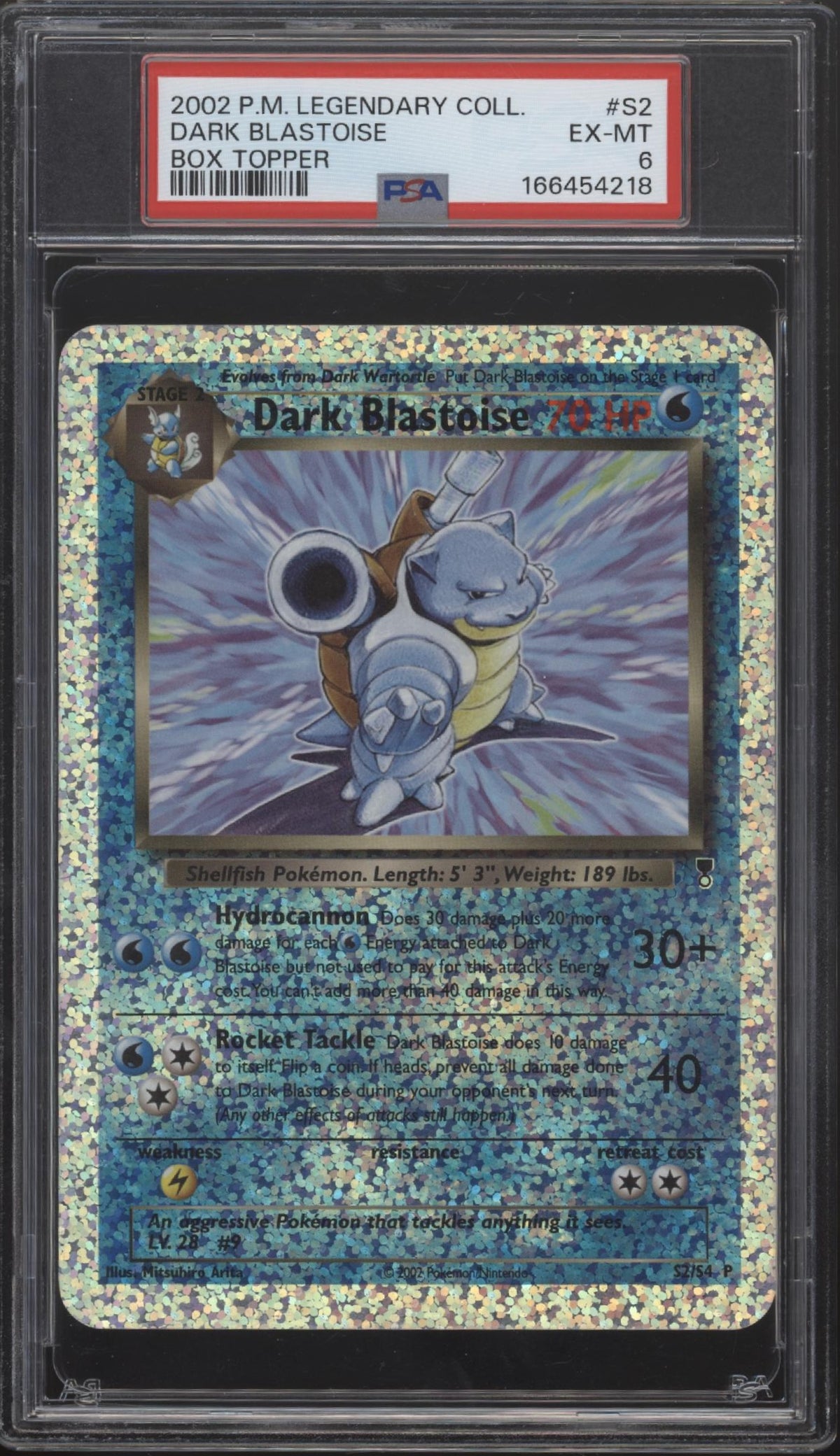 Dark Blastoise Pokemon Legendary Collection Oversized Box Topper #S2 PSA 6