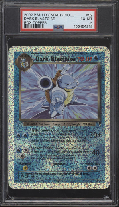 Dark Blastoise Pokemon Legendary Collection Oversized Box Topper #S2 PSA 6