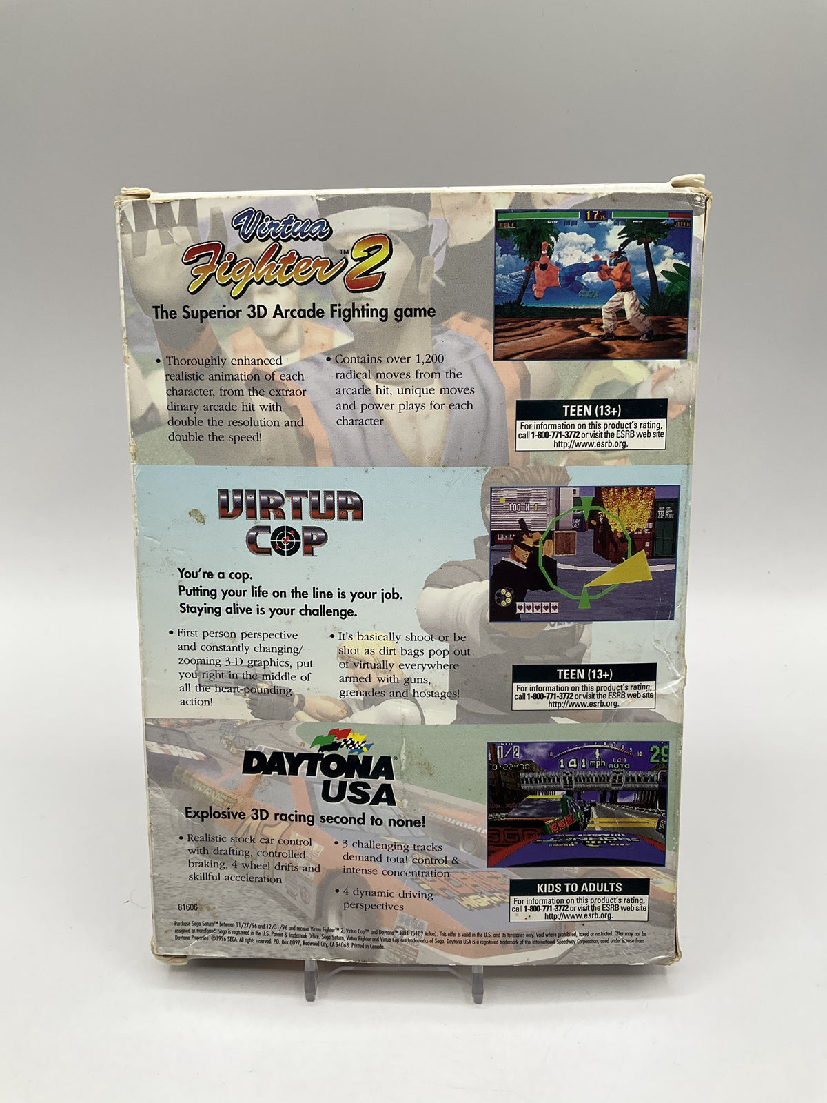 3 Free Game Pack [Virtua Cop, Virtua Fighter 2, Daytona USA] Sega Saturn Used