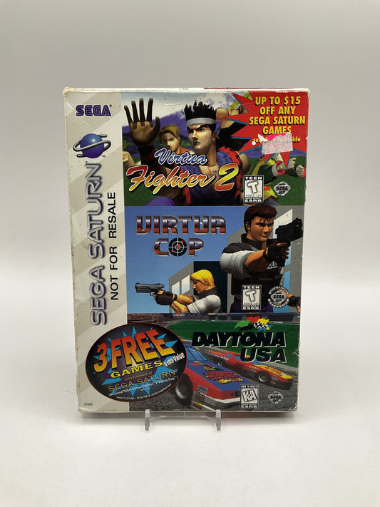 3 Free Game Pack [Virtua Cop, Virtua Fighter 2, Daytona USA] Sega Saturn Used