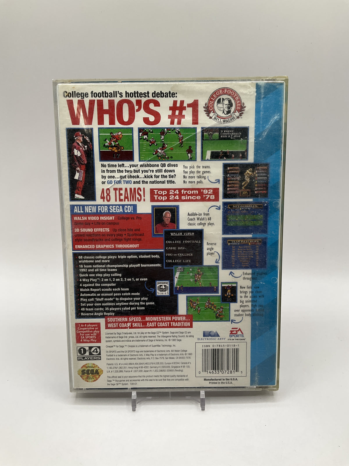 Bill Walsh College Football Sega CD Used