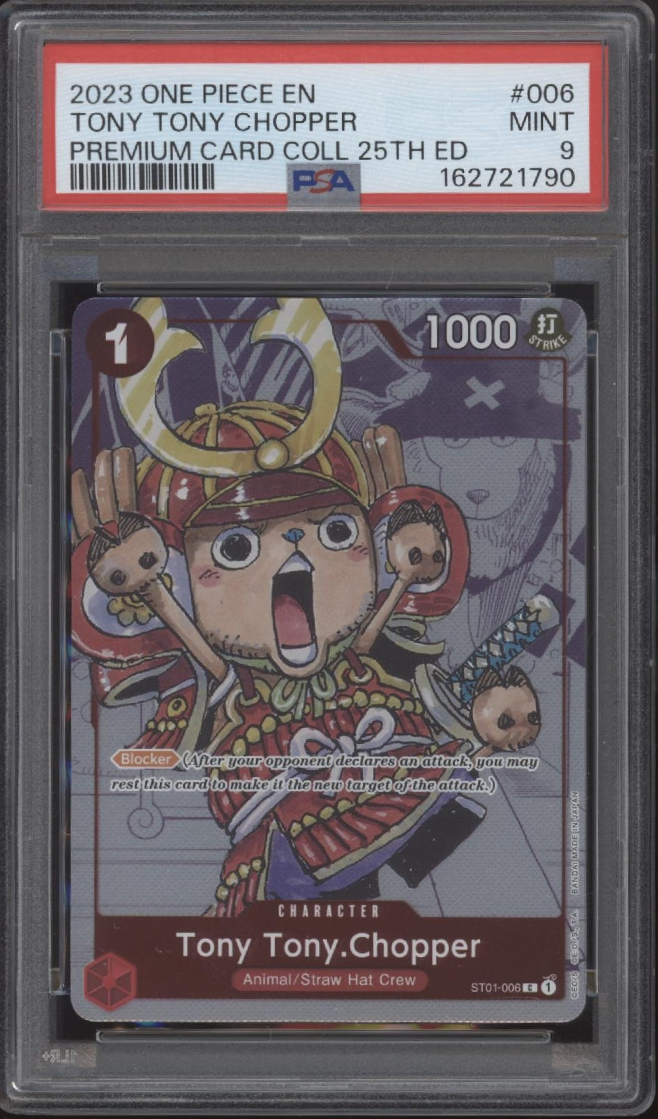 Tony Tony Chopper One Piece Card Game Premium Card Collection 25th Edition PSA 9