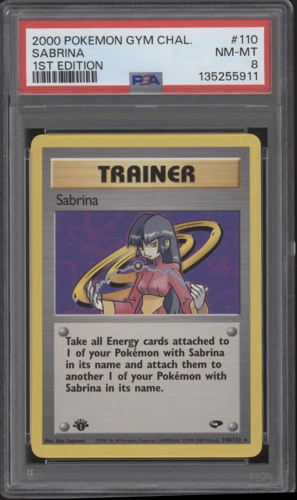 Sabrina Pokemon Gym Challenge 1st Edition #110 PSA 8