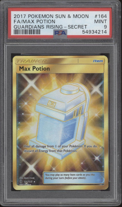 Max Potion Pokemon Guardians Rising Secret Full Art #164 PSA 9