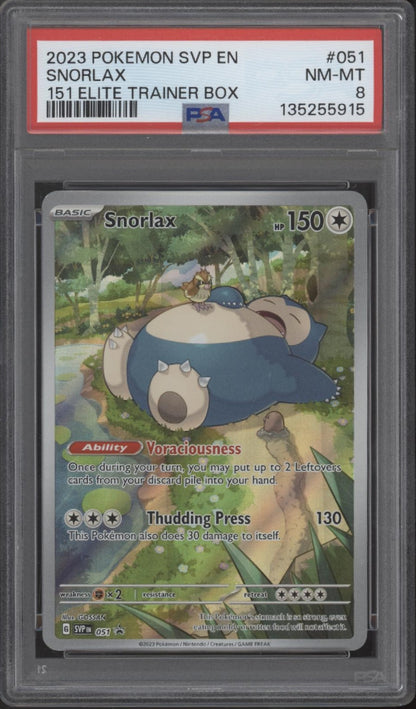 Snorlax Pokemon 151 Elite Trainer Box #051 PSA 8
