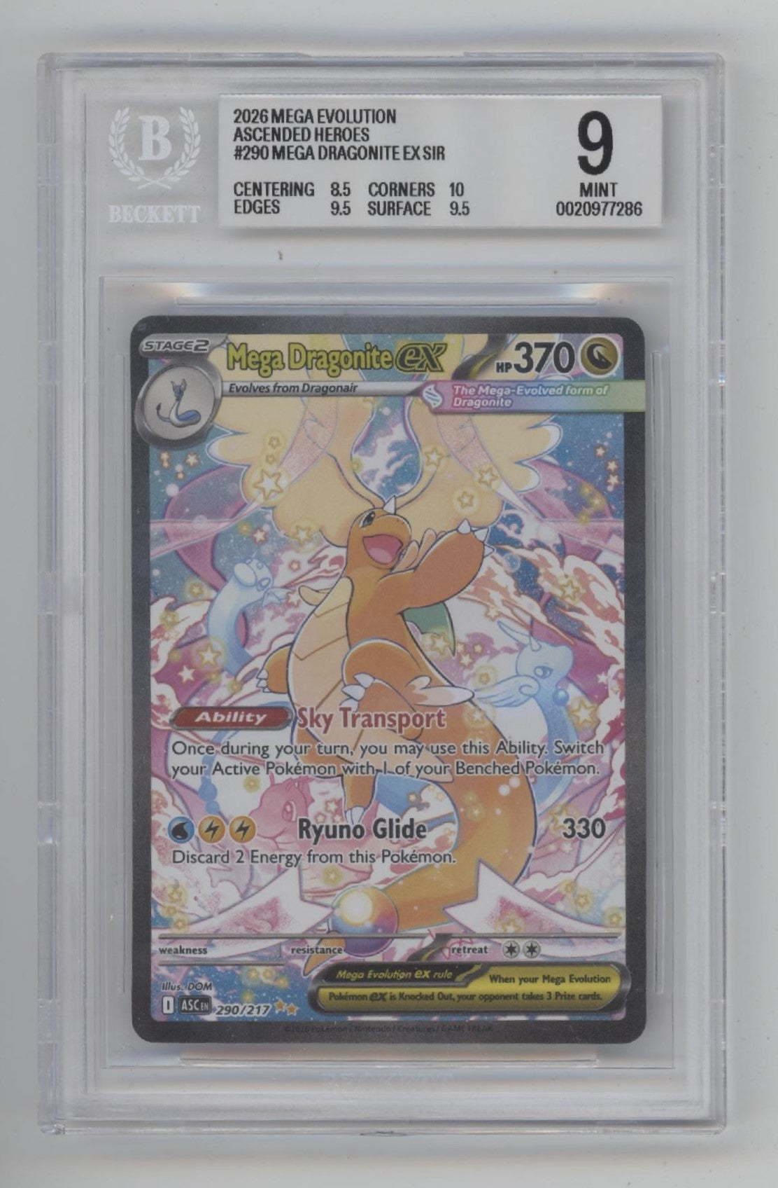 Mega Dragonite ex Pokemon Ascended Heroes Special Illustration Rare Beckett 9