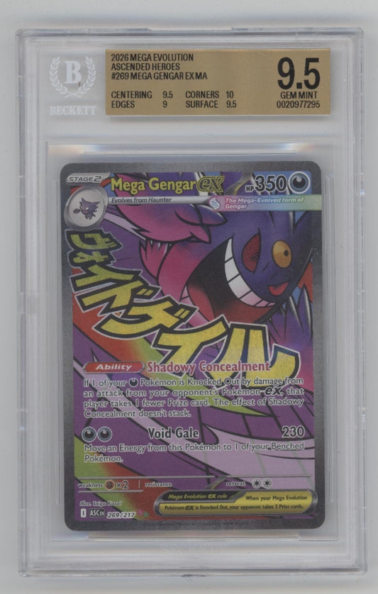 Mega Gengar ex Pokemon Ascended Heroes #269 Beckett 9.5