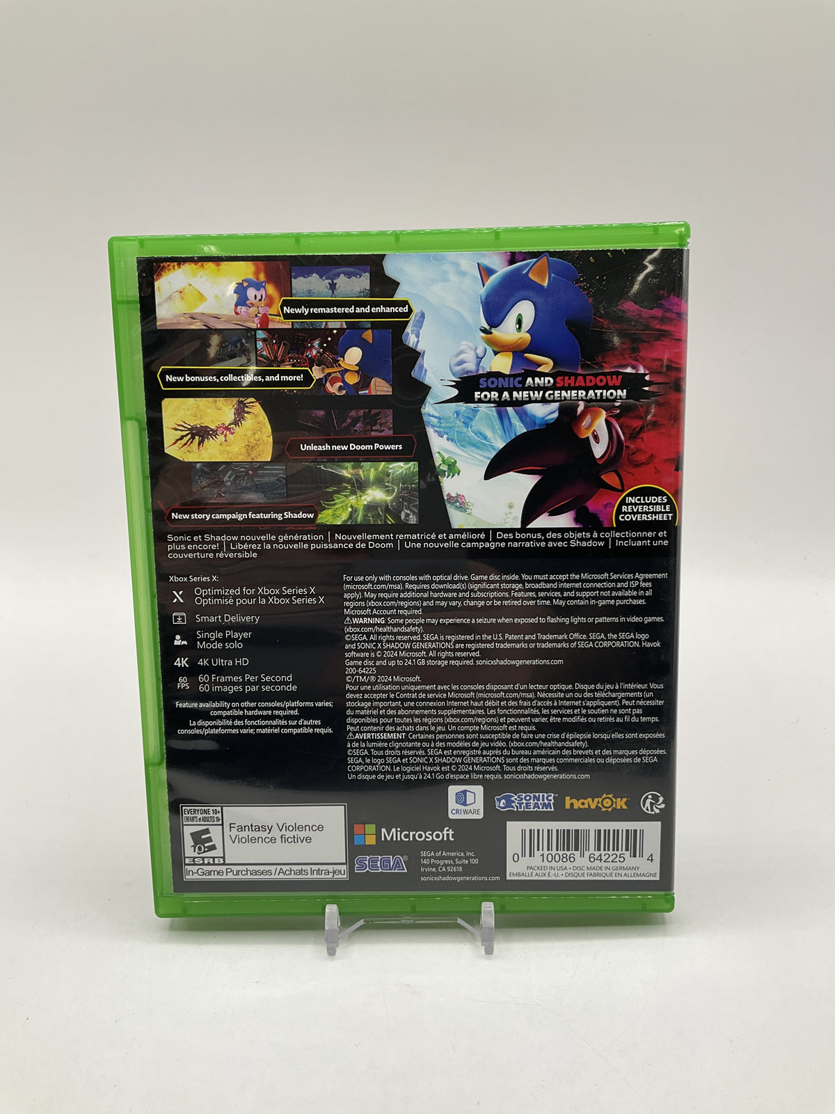 Sonic X Shadow Generations Xbox Series X Used