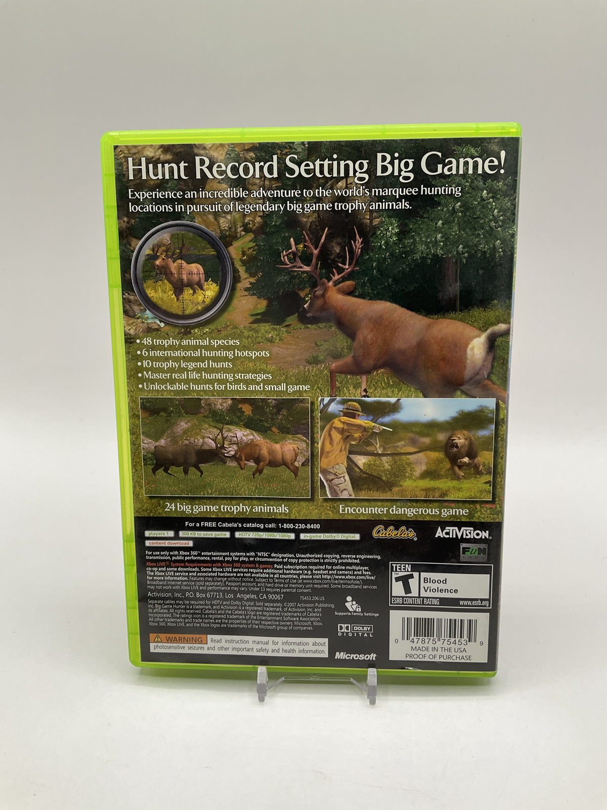 Cabela's Big Game Hunter 2008 Xbox 360 Used