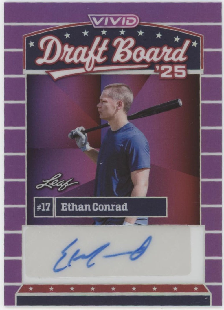 Ethan Conrad 2026 Leaf Vivid Draft Board Auto 1/3 #DA-EC1