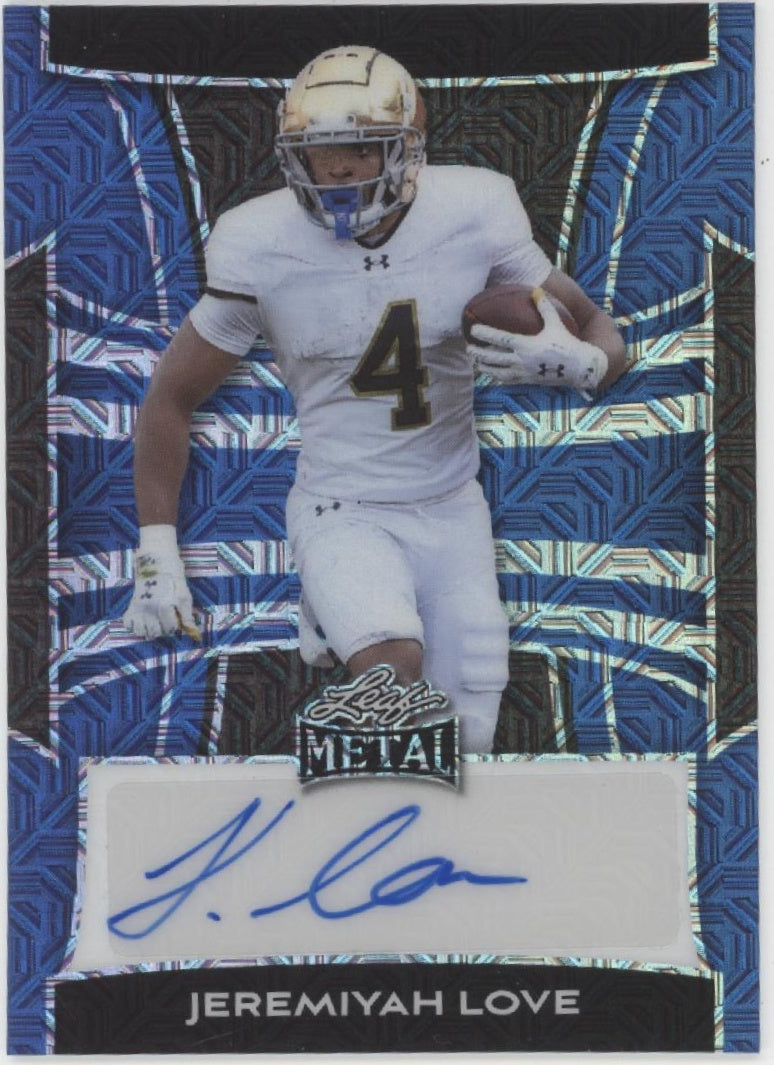 Jeremiyah Love 2025 Leaf Metal Auto 4/4 #BA-JL1