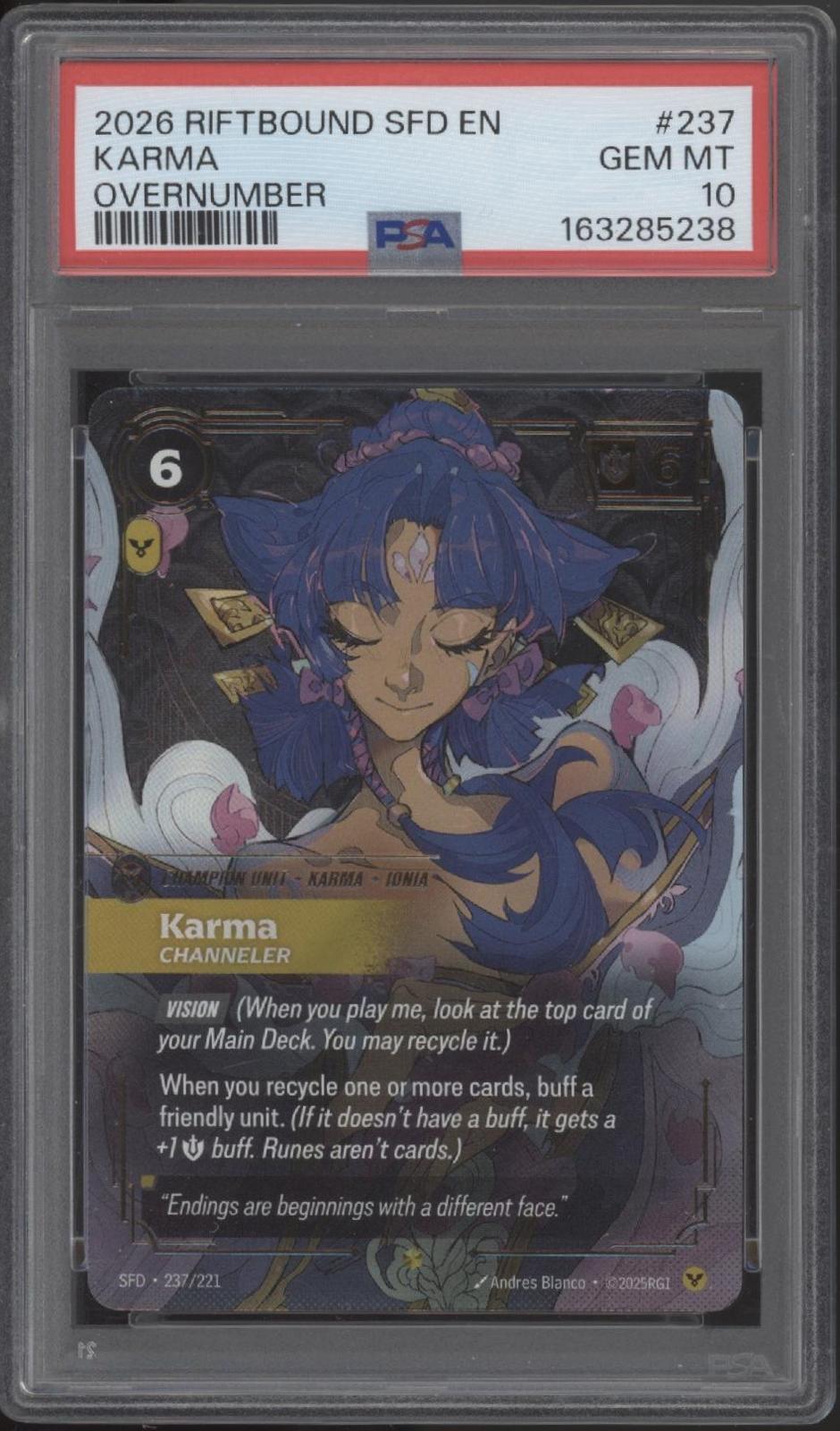 Karma Riftbound Spiritforged Overnumber #237 PSA 10