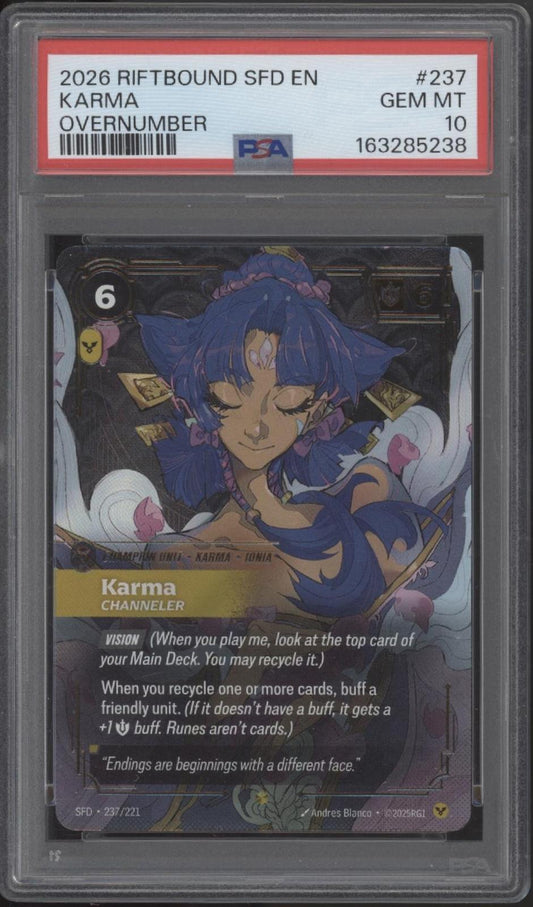 Karma Riftbound Spiritforged Overnumber #237 PSA 10