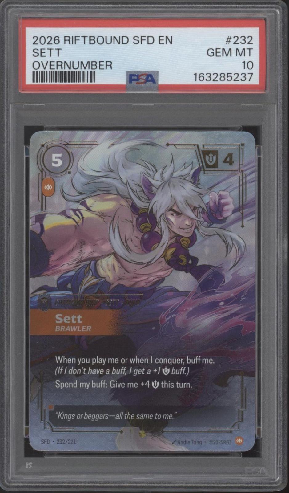 Sett Riftbound Spiritforged Overnumber #232 PSA 10