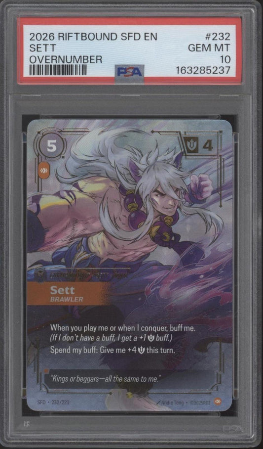 Sett Riftbound Spiritforged Overnumber #232 PSA 10