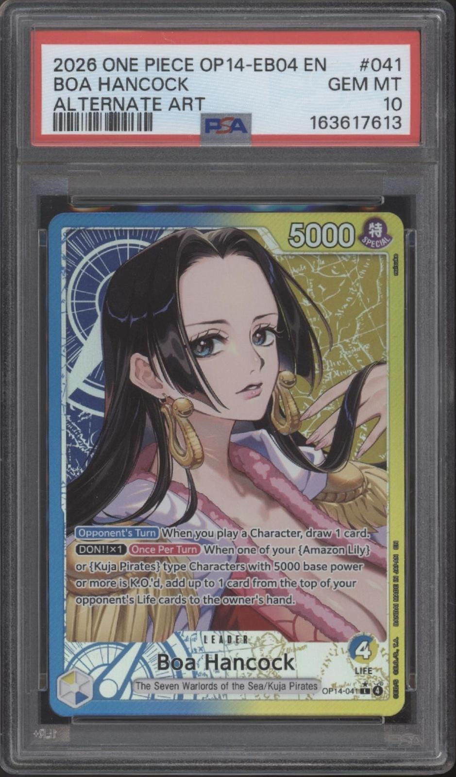Boa Hancock One Piece Card Game OP14-EB04 Alternate Art #041 PSA 10