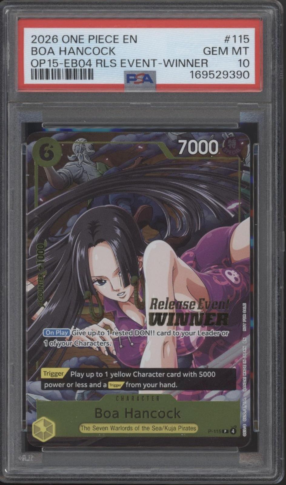 Boa Hancock One Piece Card Game OP15-EB04 RLS Event Winner #115 PSA 10 #2