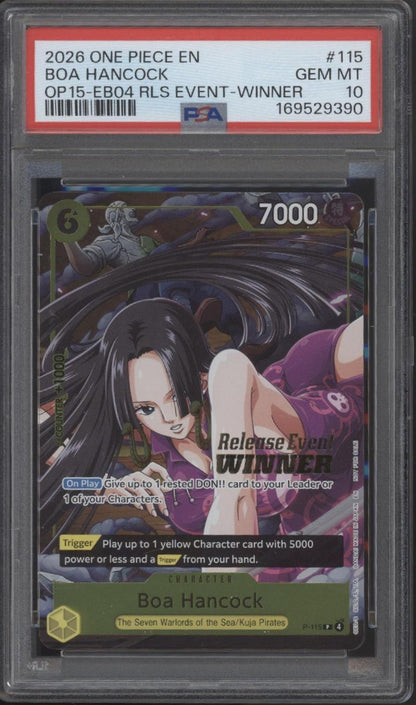 Boa Hancock One Piece Card Game OP15-EB04 RLS Event Winner #115 PSA 10 #2