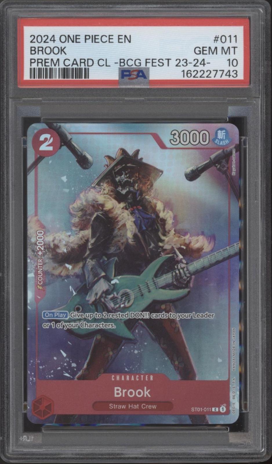 Brook One Piece Card Game Premium Card Collection BCG Fest 23-24 #011 PSA 10